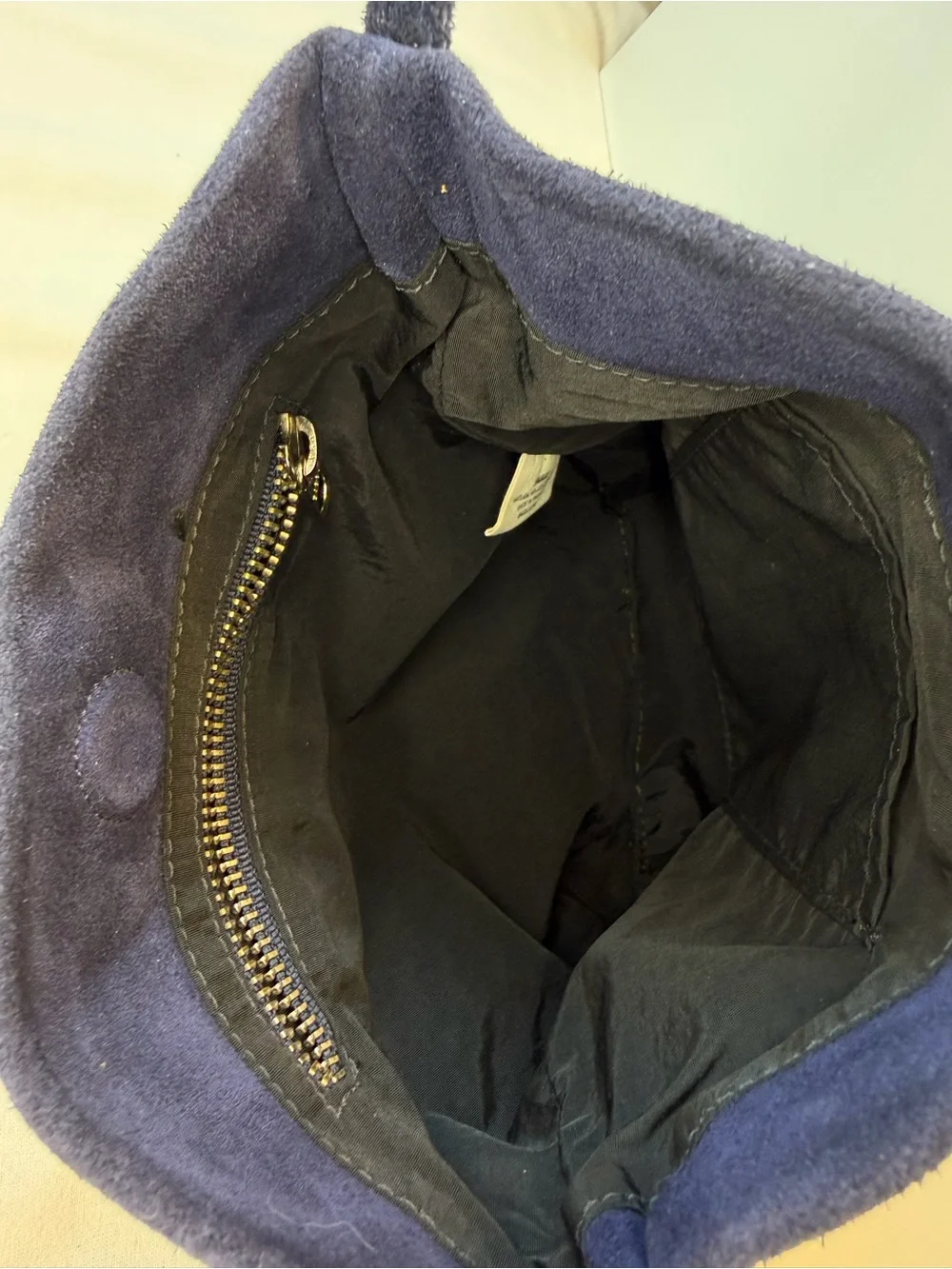 BAGGU Midnight Suede Crossbody Bag in Navy